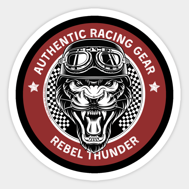 Rebel Thunder Racing Gear Panther Sticker by Timeless Chaos